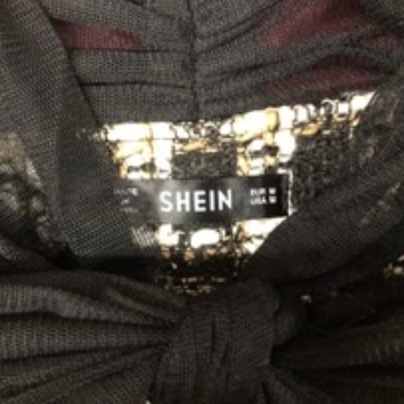 Tweed Semi Sheer Blouse Top, M, New - Picture 2 of 3